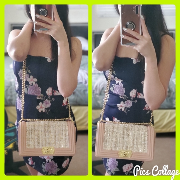Bag with gold chain